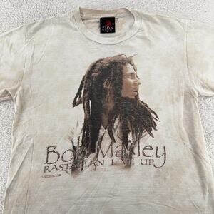 Vintage Bob Marley Shirt Mens M Rastaman Live Up Graphic Zion Rootswear 00s